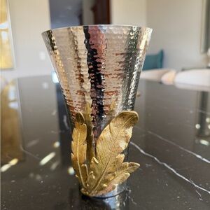 Michael Aram Gold and Silver Feather Vase